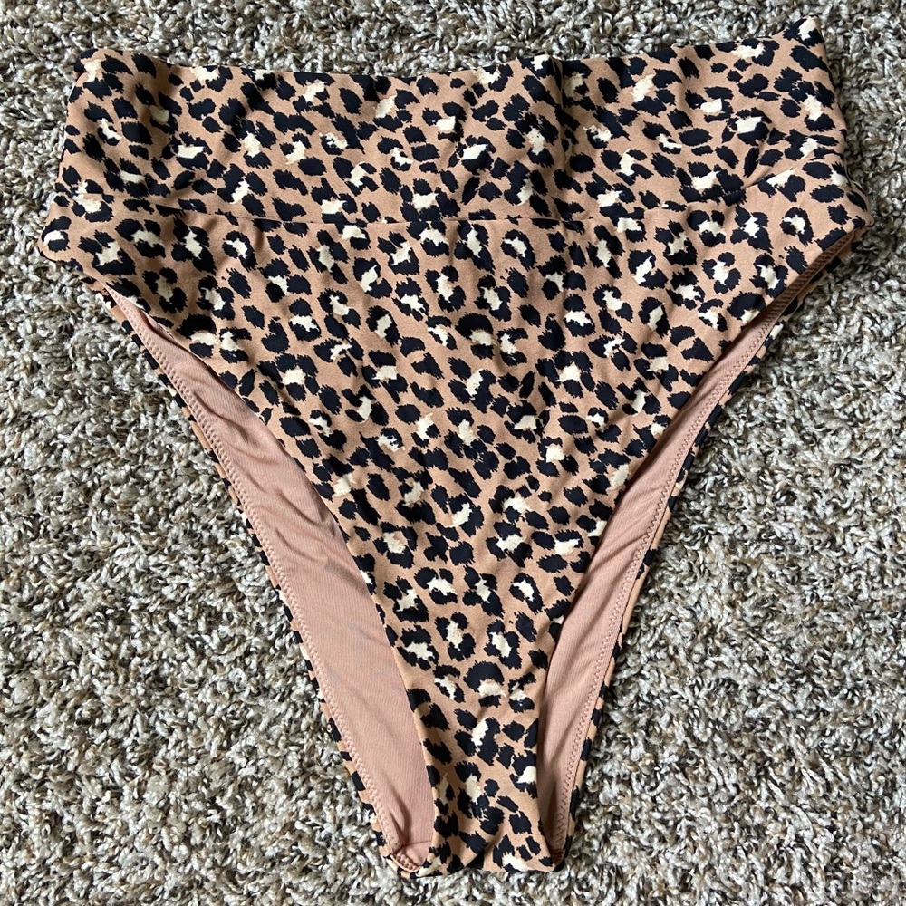 Aerie Leopard High Cut Bikini Bottom